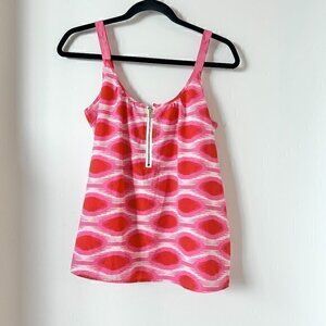 Macbeth Collection by Margaret Josephs Pink Half Zip Chiffon Top Size S